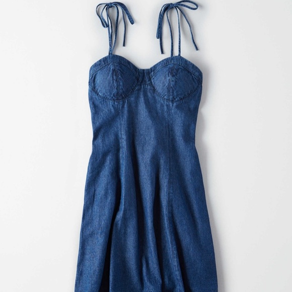 American Eagle Outfitters Dresses & Skirts - AE Denim: {Tie Strap} sleeveless mini dress! NWT